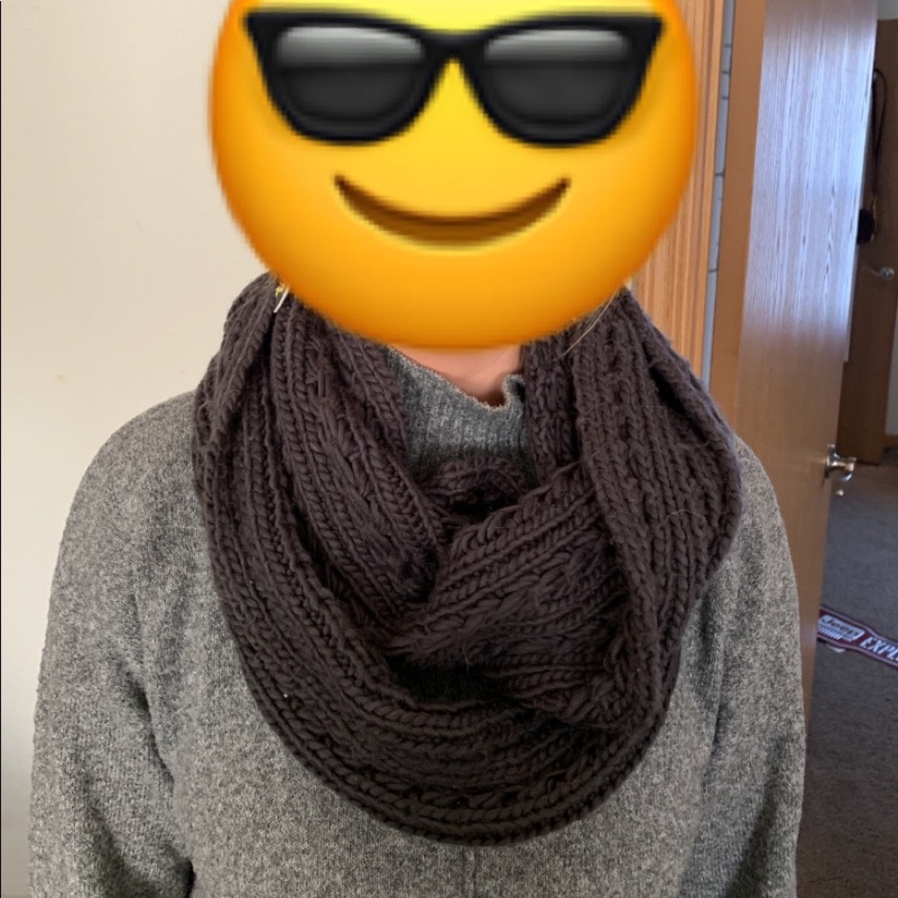 Dark gray knit Infinity scarf